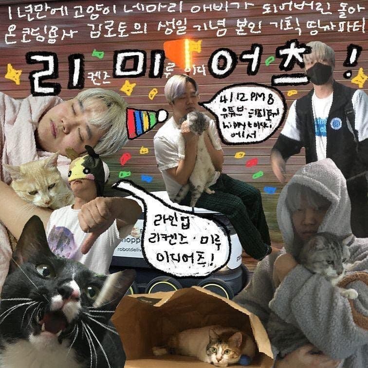 1년만에 고양이 네마리 애비가 되어버린 돌아온 코딩용사 김로토의 생일 기념 본인 기획 띵까파티 - 리(켄즈) 미(루 이디)어츠 !