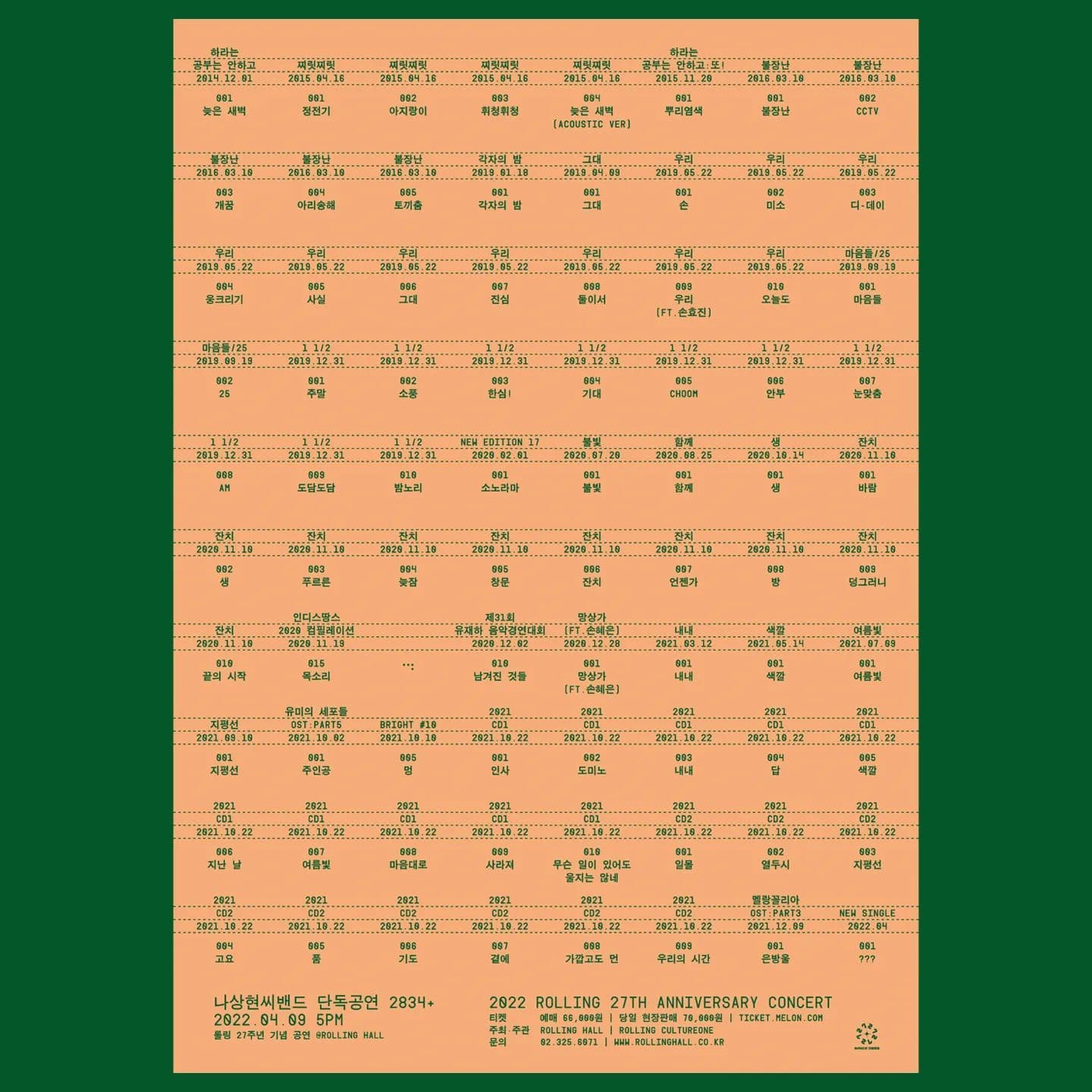 <나상현씨밴드 단독 콘서트 '2834+' : 롤링 27주년 기념 공연>