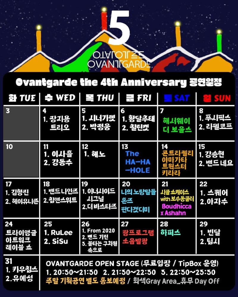 Ovantgarde 4th Anniversary Edition 공연 포스터