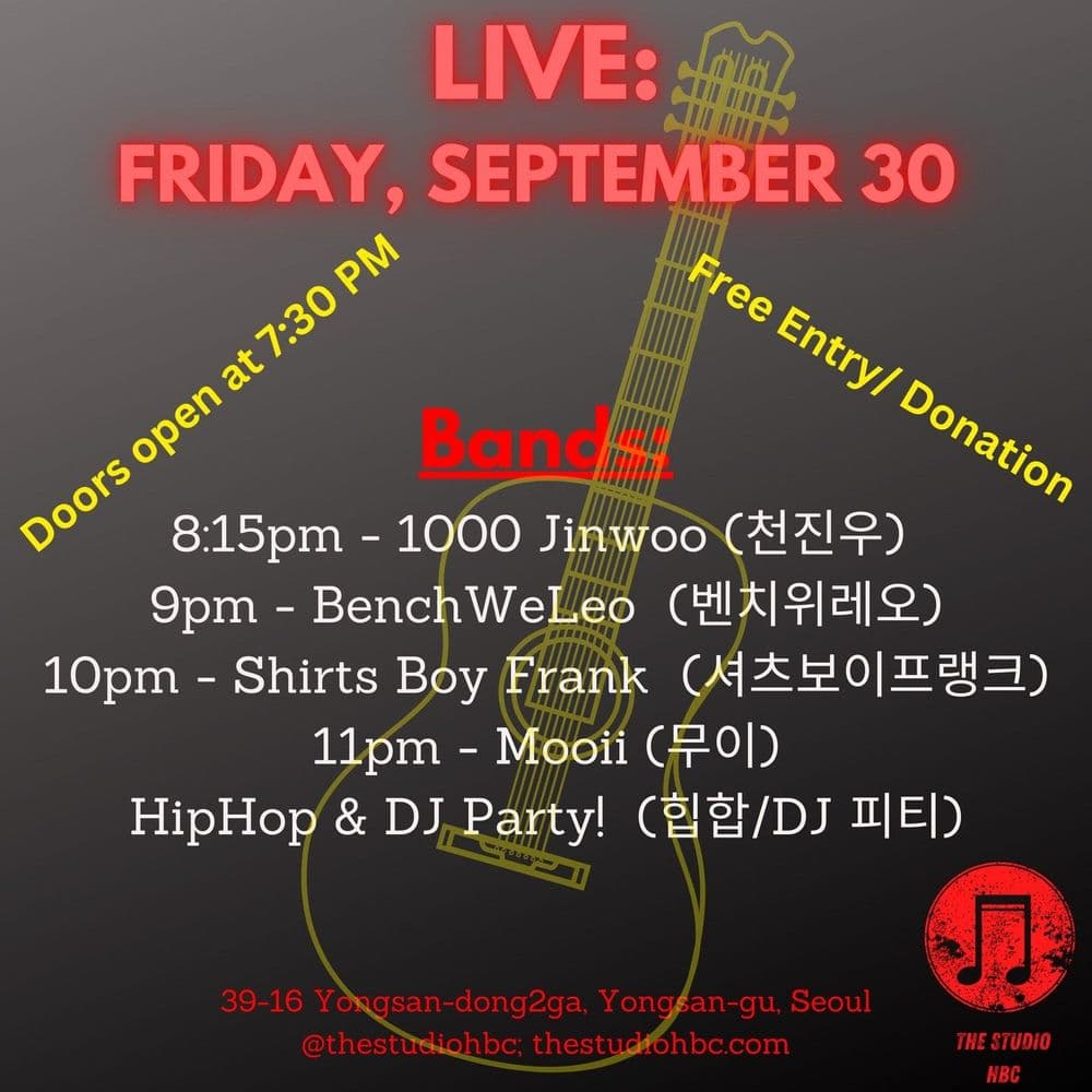 LIVE: FRIDAY, SEPTEMBER, 30 공연 포스터