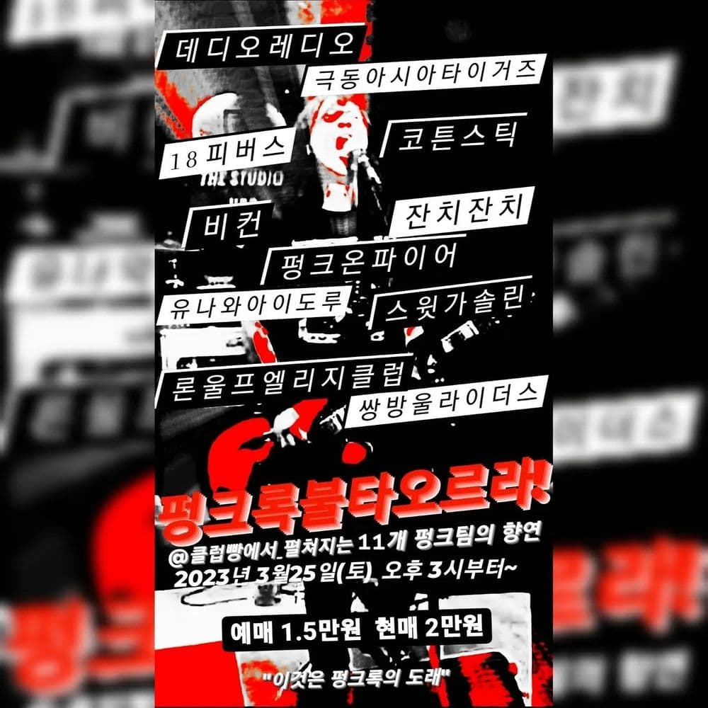 펑크록불타오르라 1탄 공연 포스터