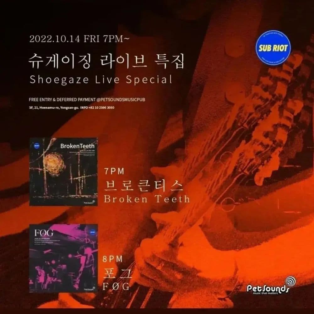 펫사운즈 인디라이브 - 슈게이징 특집 공연 포스터