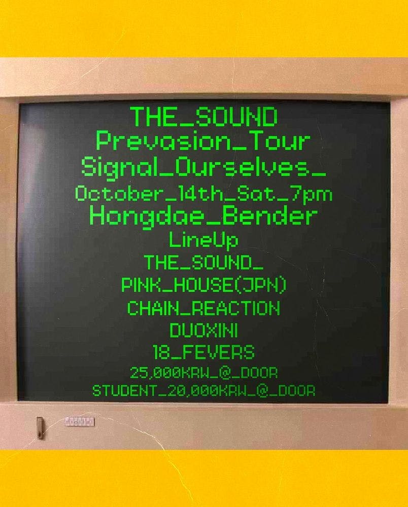 2023 THE SOUND "PREVASION" TOUR - 홍대 벤더 공연 포스터