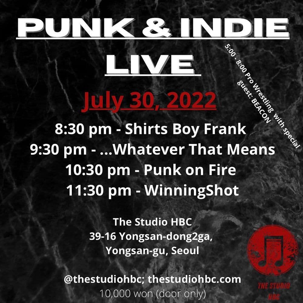 PUNK & INDIE LIVE 공연 포스터