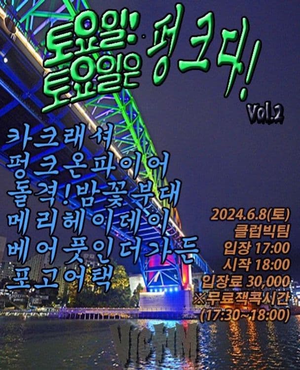 토요일 토요일은 펑크다. Vol.2 공연 포스터