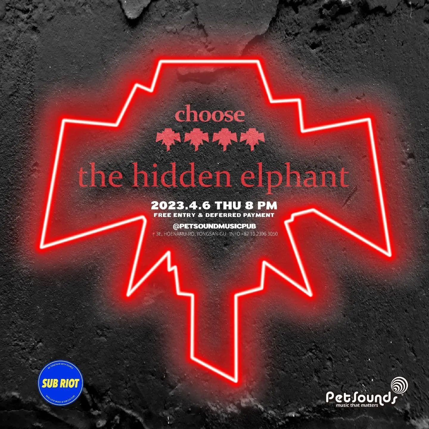 펫사운즈 인디라이브 - 론울프엘리지클럽, 코끼리숨바꼭질