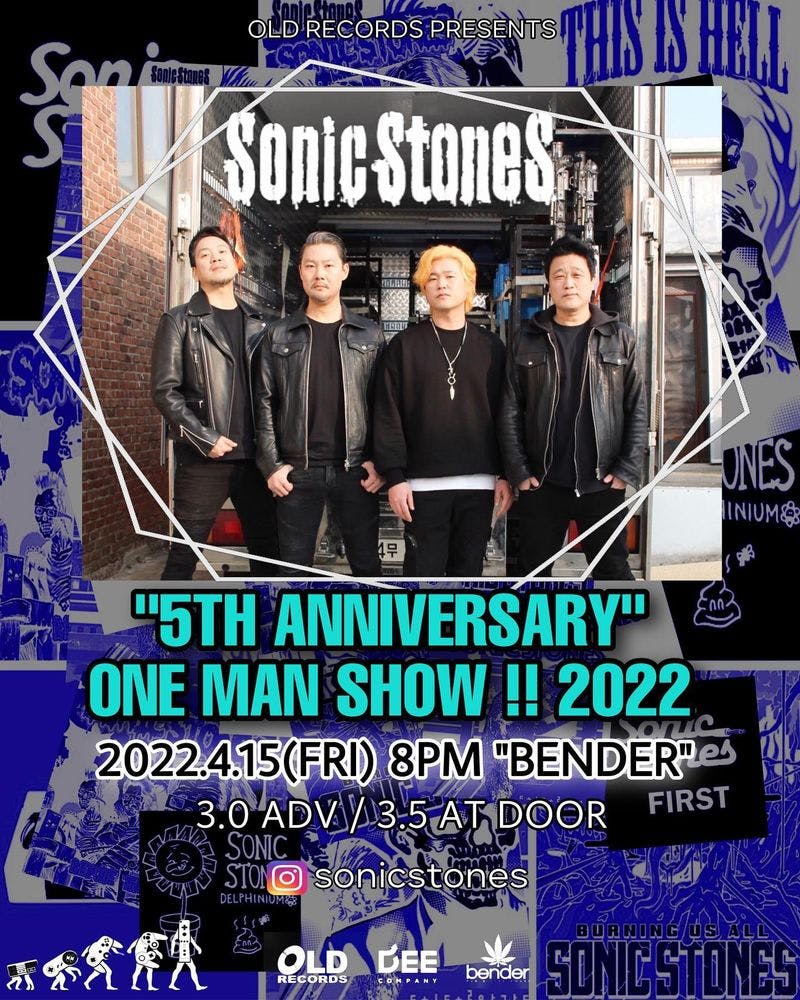 「SONIC STONES」 “5TH ANNIVERSARY ONE MAN SHOW”2022‼️ 공연 포스터