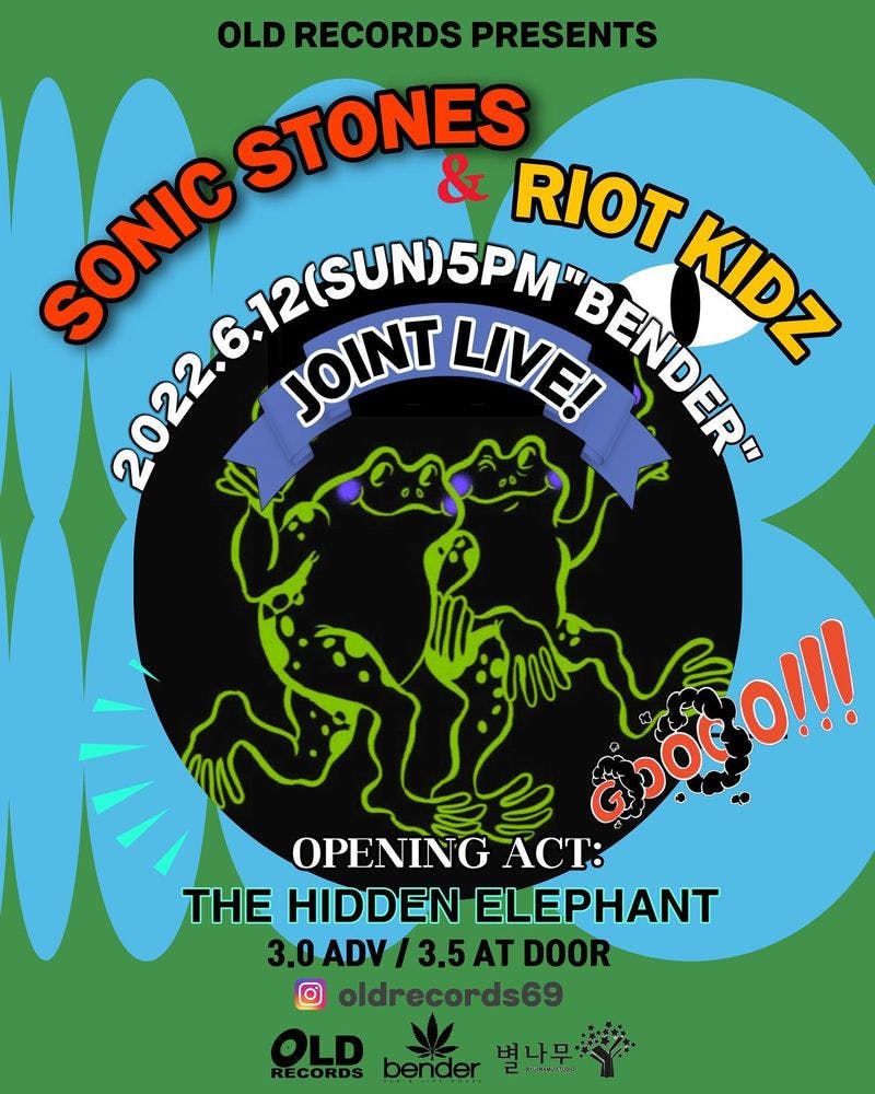 「SONIC STONES & RIOT KIDZ “JOINT LIVE!”」 공연 포스터