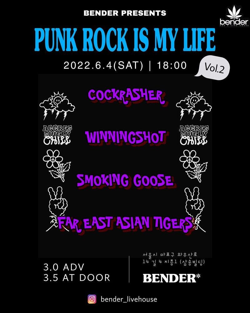 「PUNK ROCK IS MY LIFE」 Vol.2 공연 포스터