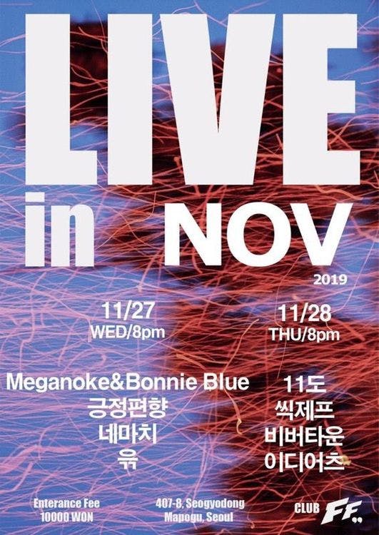 LIVE in NOV 2019 공연 포스터